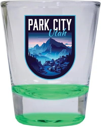 Vista 5 de Park City Utah Souvenir - Vaso de chupito redondo de 1.5 onzas, color azul A