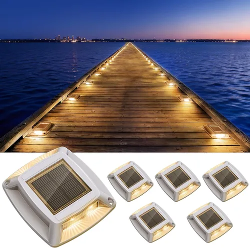 Vista 14 de Luces solares para muelle para exteriores, paquete de 12 unidades, luces Azul