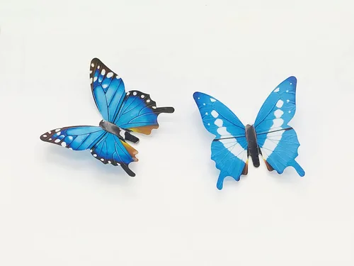 Vista 3 de 132 calcomanías de mariposa, calcomanías de pared de mariposas coloridas 3D, mariposas de plástico 3D, decoración de pared para fiesta