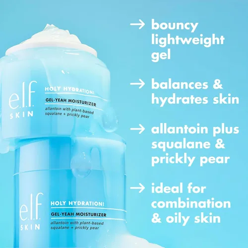 Vista 2 de e.l.f. SKIN ¡Santa hidratación! Gel-Yeah Hidratante, Hidratante ligero para una piel rellena e hidratada, infundido con escualano, vegano y libre