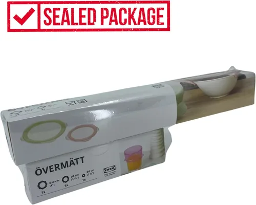 Vista 3 de OVERMATT - Funda reutilizable para almacenamiento de alimentos, juego de 5 tamaños, tapas de sellado multicolor de silicona elástica