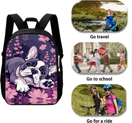 Vista 12 de HUGS IDEA Los animales frescos 3D niños escuela libro bolsa niños impresión mochilas, Baloncesto, Moderno