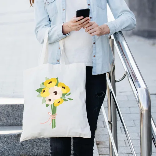 Vista 7 de Mimorou 48 bolsas de algodón de sublimación de 13 x 15 pulgadas, bolsa de lona en blanco reutilizable a granel con asas para sublimación, bricolaje
