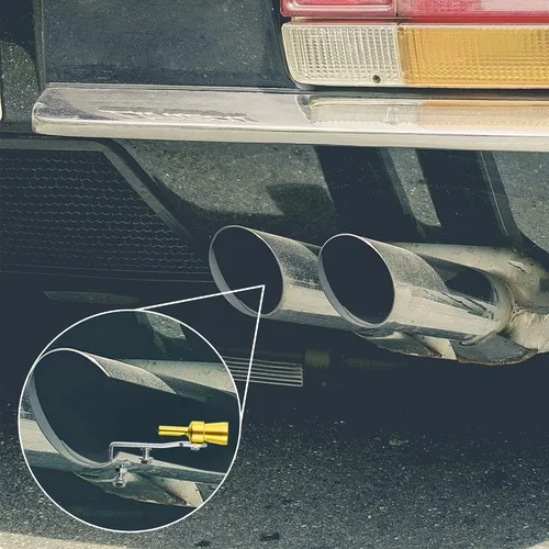 Vista 2 de X AUTOHAUX Silenciador de escape de sonido turbo universal de aleación de aluminio tamaño S, silbato para coche, tono dorado, 5 uds