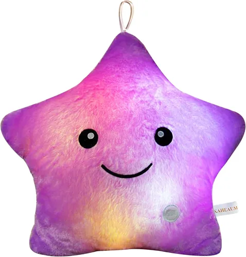 Vista 19 de Glow Star - Almohada con luz LED de noche, animales de peluche para niñas y niños, almohadas de peluche para adultos y niños, para fiestas
