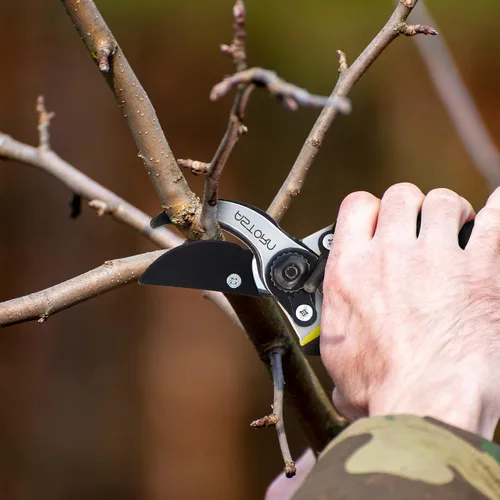 Vista 4 de Tijeras de podar de derivación de 8 pulgadas para jardinería, tijeras de jardín ultra afiladas resistentes con agarre ergonómico antideslizante