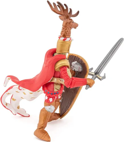 Vista 6 de Papo Figura de la era medieval, caballero ciervo rojo