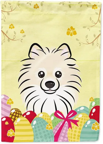 Vista 96 de Caroline's Treasures BB1920CHF - Bandera de caza de huevos de Pascua con diseño de bulldog francés, para casa, gran porche, para colgar en la pared