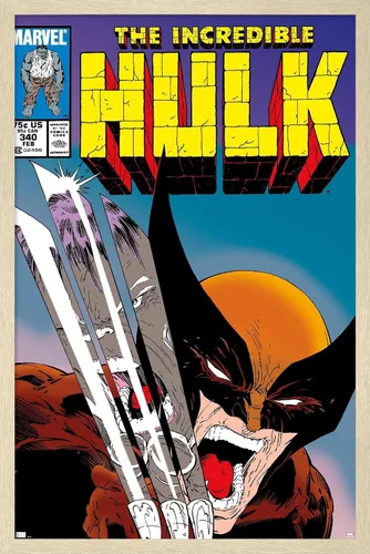 Vista 7 de Trends International Marvel Comics X-Men - Póster de pared de Wolverine Incredible Hulk #340, 22.4 pulgadas de largo x 14.7 pulgadas, versión