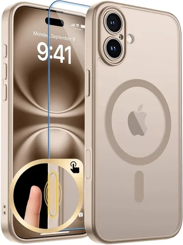Vista 330 de zapica Funda magnética para iPhone Air, con protector de pantalla de vidrio templado, compatible con MagSafe, translúcida mate, a prueba de golpes