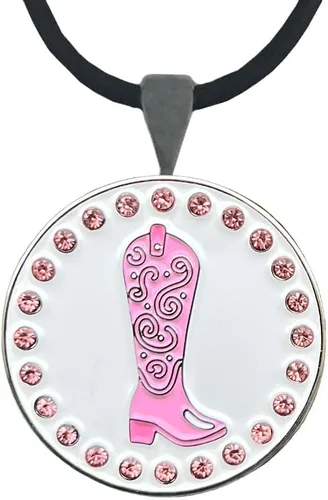 Vista 12 de Giggle Golf Marcador de pelota de golf brillante con collar de golf para mujer Agujero 19