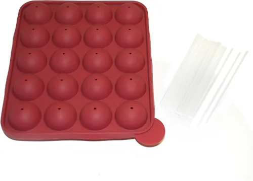 Vista 3 de Norpro 3602 - Molde de silicona para tartas con 20 palitos de plástico reutilizables, color rojo, talla única