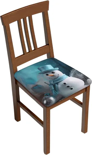 Vista 14 de Fundas de asiento para silla cuadrada de comedor de otoño de 16.9 pulgadas, dos piezas, funda de cojín elástica ajustable de repuesto extraíble
