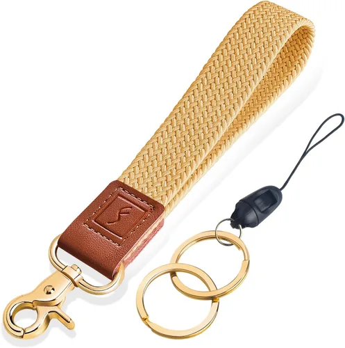 Vista 12 de Fishent Llavero de Muñeca Elástico, Cordones de Muñeca Trenzados Lindos para Llaves, Soporte de Llavero para Mujeres y Hombres, Correa de Muñeca