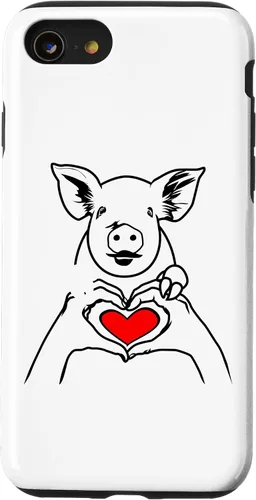Vista 13 de iPhone 15 Line Art Pig Lover Granjero Pigs Farm Case