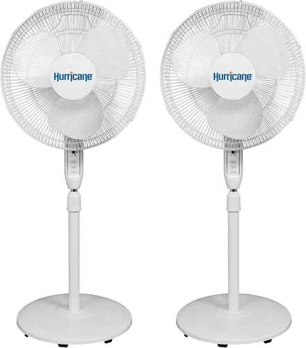 Vista 10 de Hurricane Pro Ventilador de pie oscilante de metal de alta velocidad con configuración de 3 velocidades, 20" - Unidad de pedestal de enfriamiento