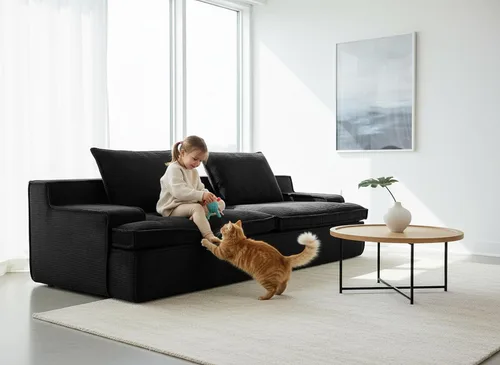 Vista 11 de Comfora Sofá de 4 plazas de gran tamaño, sofá de espuma completa para sala de estar con reposabrazos anchos, tapicería de pana suave, sofá