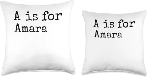 Vista 3 de Name Amara Classroom Daughter Custom School Kids Almohada personalizada A is for Amara Name Student Kindergarten, 16 x 16 pulgadas, multicolor