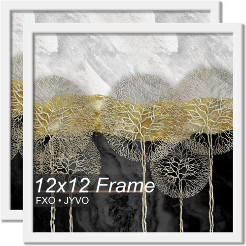 Vista 72 de Fxojyvo Marco de 4 x 4 pulgadas, marco negro para póster cuadrado de 4 x 4, peso ligero y altamente transparente, marco de 4 x 4 para pared, 1