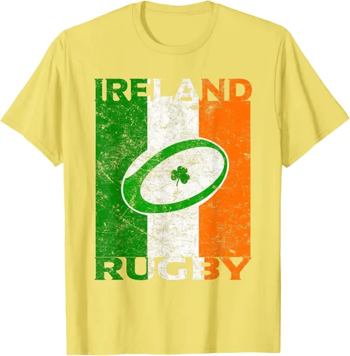 Vista 37 de Camiseta de rugby irlandés con la bandera de Irlanda, regalo vintage Negro
