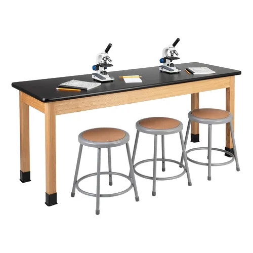 Vista 2 de Learniture Mesa de laboratorio científico con parte superior laminada de alta presión (24 pulgadas de ancho x 72 pulgadas de largo)