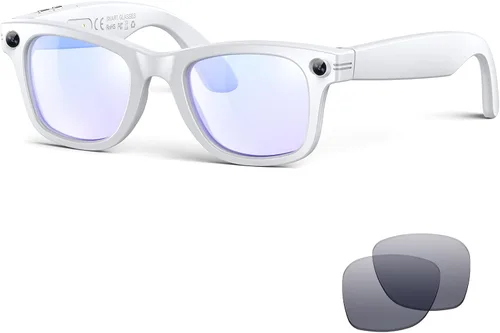 Vista 13 de AI Smart Glasses with Camera and Bluetooth,8MP 2K HD Camera Glasses,AI Voice Control,AI Photo Recognition and Translation,Smart Anti-Blue Light