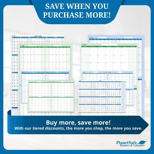 Vista 5 de PlanetSafe - Calendario horizontal de 60 días borrable en húmedo y seco, gran calendario de pared, ideal para el hogar, la oficina y las escuelas