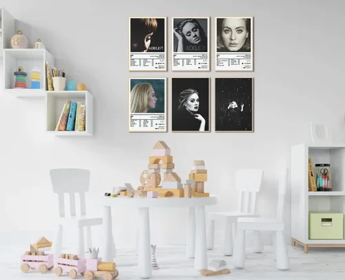 Vista 6 de Pósteres limitados de jazz cantante de música con portada de álbum, juego de 6 pósteres impresos para decoración de habitación estética
