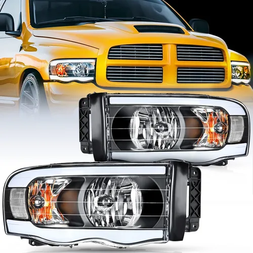 Vista 15 de Nilight Faros para 2002 2003 2004 2005 Ram 1500 2500 3500 Camión, Juego de Montaje de Faros Conductor y Pasajero, Reemplazo de Faros, Carcasa Negra