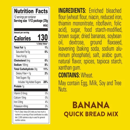 Vista 2 de Krusteaz Banana Quick Bread Mix, hecha con plátanos reales, cajas de 15.0 onzas (paquete de 12)