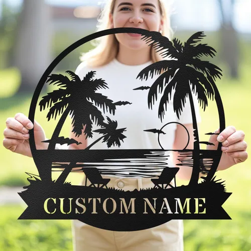 Vista 19 de Letrero de metal personalizado, letrero de metal personalizado con nombre de familia, letrero de metal de ciervo del bosque para el día de la madre