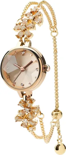 Vista 21 de TIME100 Reloj de pulsera para mujer, de cuarzo, con esfera verde, bisel con cristales en el movimiento, correa de pulsera con diamantes, resistente