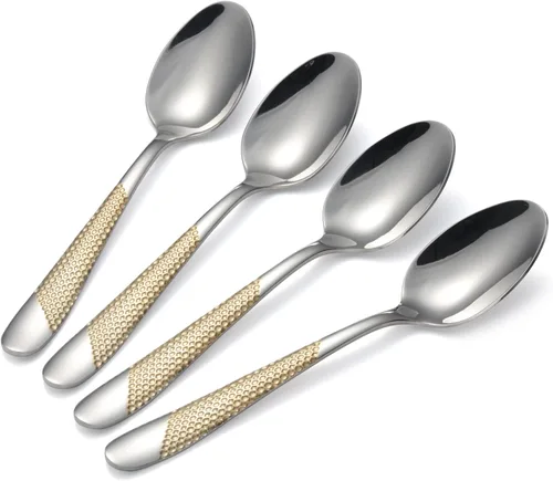 Vista 7 de Juego de 4 tenedores de acero inoxidable, cubiertos y tenedores de postre para el hogar, cocina, restaurante