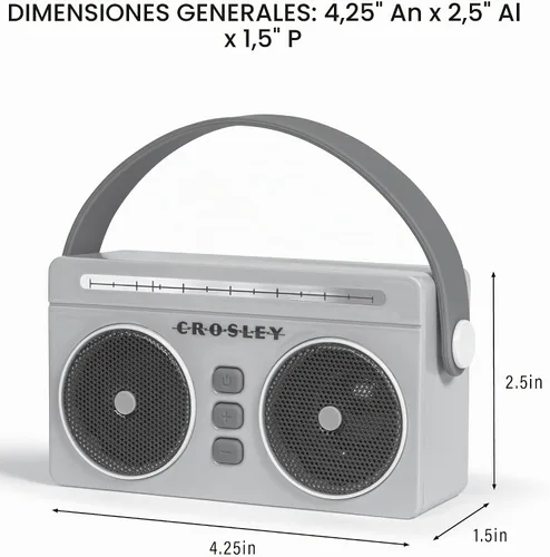 Vista 12 de Crosley CR3050A-FG Mini Boombox Altavoz Bluetooth Portátil Retro con Luces LED, Flamingo Bluetooth In, 5 Color-Changing Light Modes, LED Lights