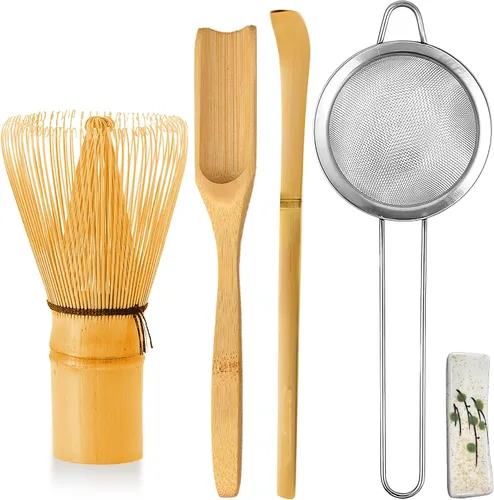 Vista 9 de Juego de 6 batidores de matcha, kit de herramientas de fabricación de matcha ceremonial japonés para batidor de bambú, cuchara de matcha, cuchara