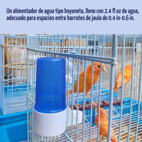 Vista 4 de Comedero automático para pájaros de 3 piezas, dispensador de agua de jaula, bebedero - accesorio para pájaros