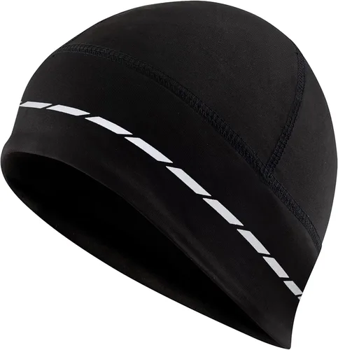 Vista 10 de Tough Headwear Thermal Skull Cap - Moisture-Wicking Running Beanie - Wind-Blocking Cycling Cap - 4-Way Stretch Beanie for Men Negro