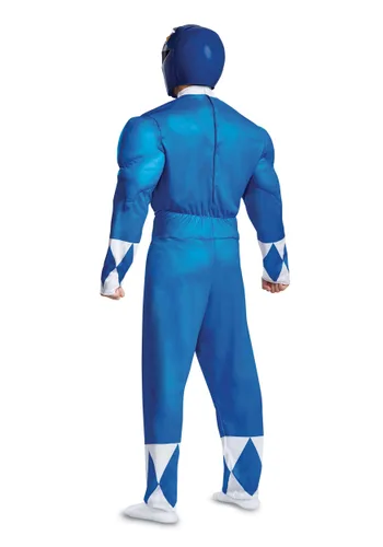 Vista 2 de Disfraz de Power Ranger Azul musculoso para hombre Multicolor