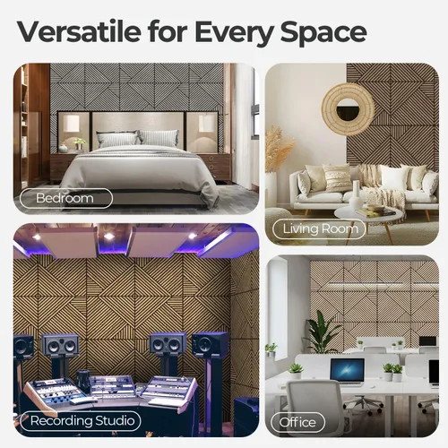 Vista 6 de AKUMAX Paneles Acústicos Grandes - 95x48 Pulgadas Paneles de Pared Autoadhesivos Insonorizados, Paneles de Pared Decorativos 3D Despegar y Pegar