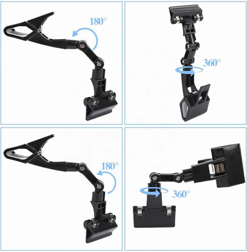 Vista 3 de Paquete de 2 soportes para documentos ajustables para escribir documentos flexible, plegable, clip giratorio y práctico para suministros de artista