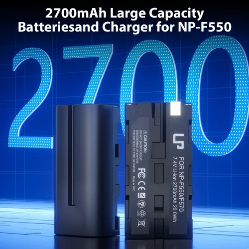 Vista 2 de LP Batería NP-F550 2-Pack 2700mah y cargador para Sony NP F550, F530, F970, F960, F770, F750, F330, CCD-SC55, TR516, TR716, TR818, TR910, TR917