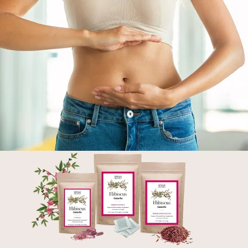 Vista 5 de Siyah Organics Té de hojas sueltas de hibisco - Apoyo de relajación e hidratación para mujeres y hombres - 100% natural y orgánico - Suplemento