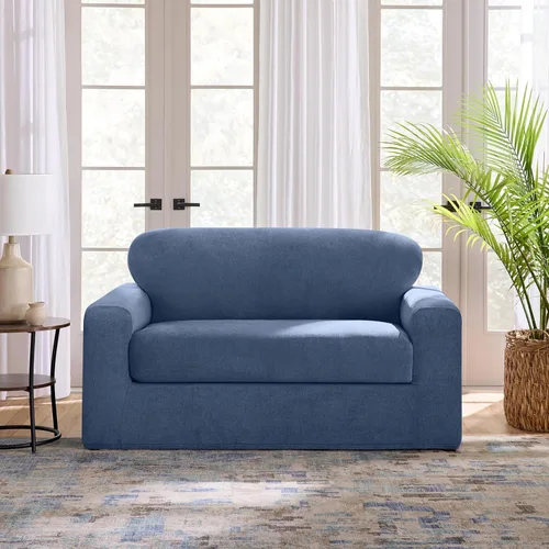 Vista 9 de SureFit Fundas seccionales de textura elástica de cedro, fundas de cojín extralargas para sofá seccional con un ajuste cómodo, lavables a máquina