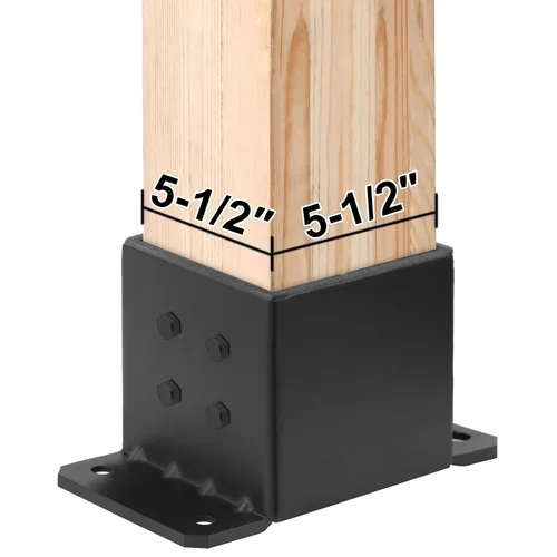 Vista 2 de 2 PCS Bases para Postes de 6x6, Soportes para Postes de 6x6 Calibre 8, Anclaje para Postes de Concreto Resistente Soporte de Pérgola para Terraza