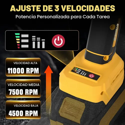 Vista 5 de Amoladora Angular Inalámbrica, Herramientas de Amoladora Eléctrica de 4-1/2 Pulgadas Compatible con Batería Dewalt 20V MAX, Amoladora Inalámbrica