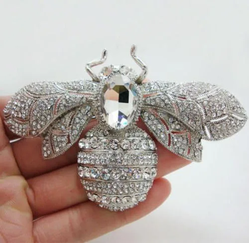 Vista 3 de TTjewelry - Broche de insecto con diseño de abeja y diamantes de imitación de cristal de Austria