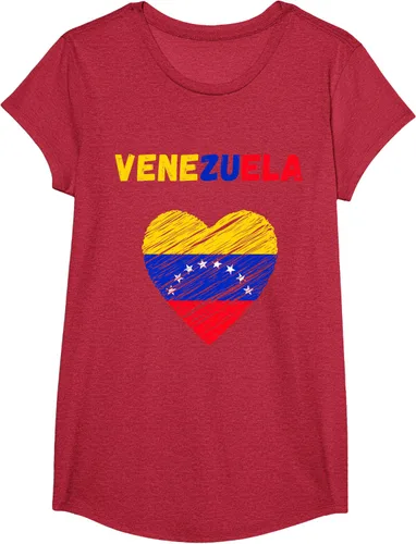 Vista 77 de Camiseta con la bandera venezolana con corazón de Venezuela, Negro