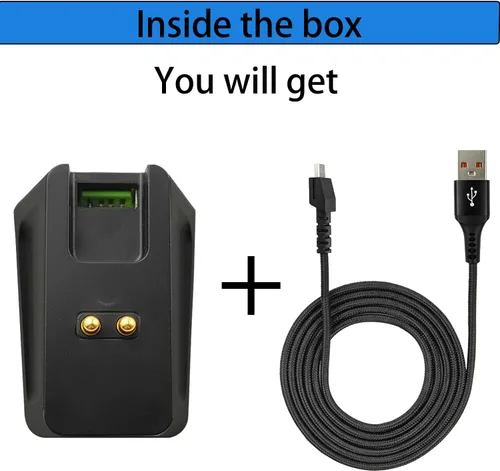 Vista 6 de Base de carga con cable de carga USB de 4.9 pies para Razer Naga ProDeathAdderBasiliskViper Ultimate Gaming Mouse, base magnética con indicador