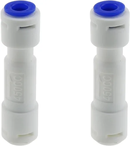 Vista 3 de Restrictor de flujo 450 2PCS 1/4Inch 450CC Restrictores de flujo con conexión rápida para ósmosis inversa RO