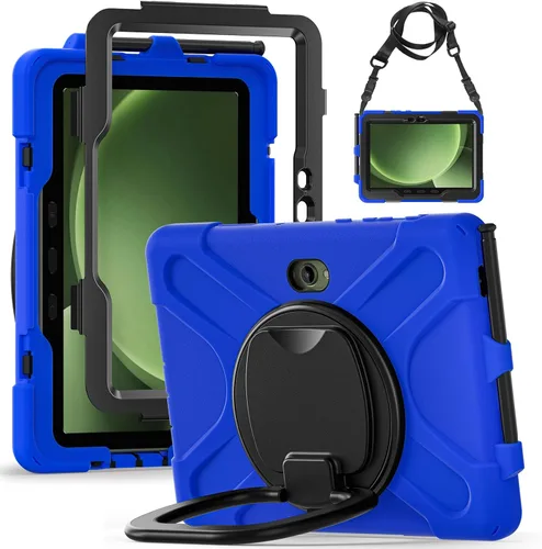 Vista 138 de 360 Rotation Case for Galaxy Tab ActivePro/Tab Active4 Pro/Active 5 Pro 10.1" Sturdy Cover Rotate Ring Stand Shoulder Carrying Strap Hand Strap